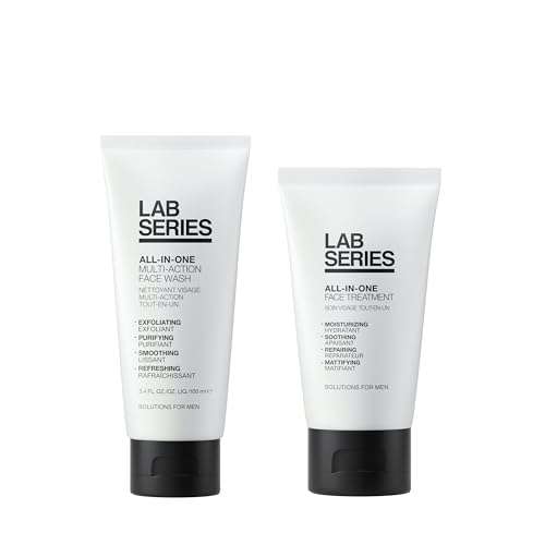 Lab Series Men's Daily Skincare Set - All-In-One Bundle – Face Wash 3.4 Fl Oz & Face Moisturizer 1.7 Fl Oz 1