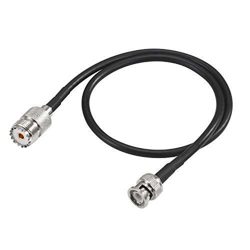 MWRF Source BNC Male to SO239 RG58 Cable (3 FT); UHF SO-239 Female Jack to BNC Male Plug Adapter Jumper Pigtail Cable RG58 2