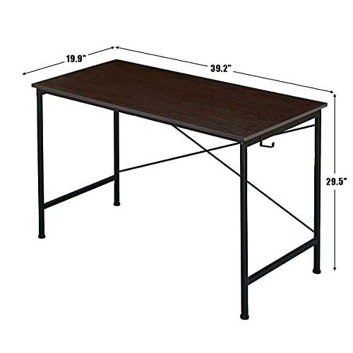 YOLENY Computer Desk, 39 Inch Office Desk, Modern Simple Office Desk for Home Office, Writing Desk for Small Space, Easy Assembly,Coffee 3