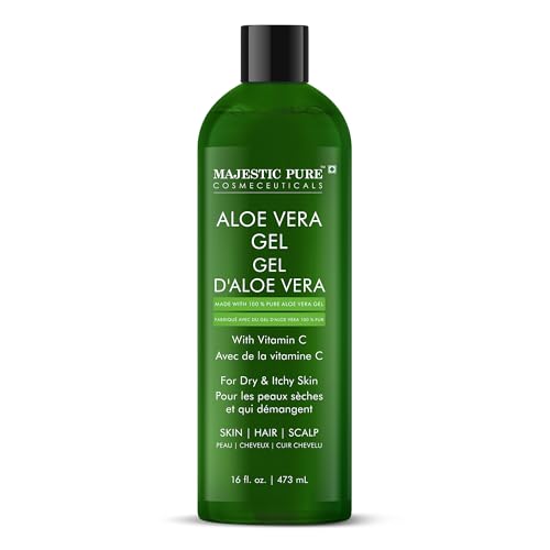 Majestic Pure Aloe Vera Gel - From Pure and Natural Cold Pressed Aloe Vera, (Packaging May Vary) - 16 fl oz