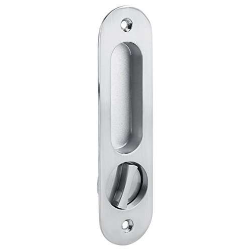 Sliding Barn Door Lock Handle Pull Kit AntiTheft With Flush Mount Strong Industrial Pull Privacy Latch With Keys For Barn Wood Furniture Hardware(Silver) 3