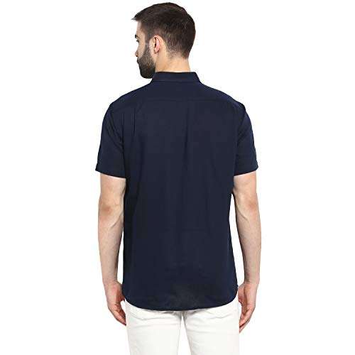 Red Tape Men's Solid Regular Fit Casual Shirt (RSH8074_Navy L) 4
