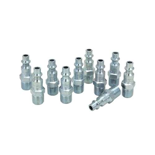 Industrial Air Plug, M-STYLE®, 1/4" MNPT, Air Compressor Fitting, Air Hose Quick Connect Fitting, 727 (Pack of 10) 2