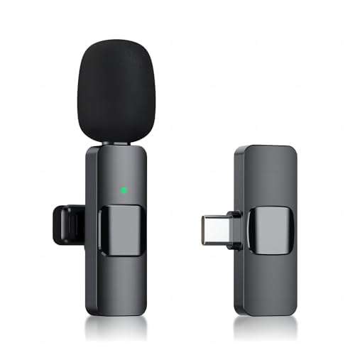 PQRQP 3 in 1 Wireless Lavalier Microphones for iPhone-AJN1, Clip On Microphone for Podcast Video Recording Streaming Singing