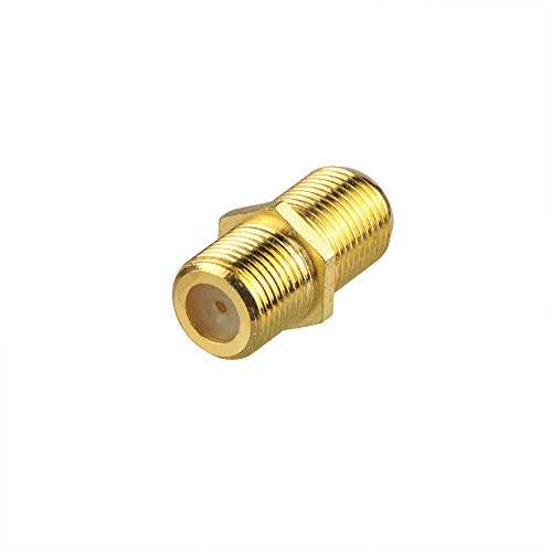 SHZ 2-Pack Gold Plated F-Type Coaxial RG6 Connector,Cable Extension Adapter Connects Two Coaxial Video Cables 3