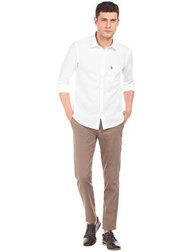 U.S. POLO ASSN. Men's Solid Regular Fit Casual Shirt (USSHC-G49_White XL) 2