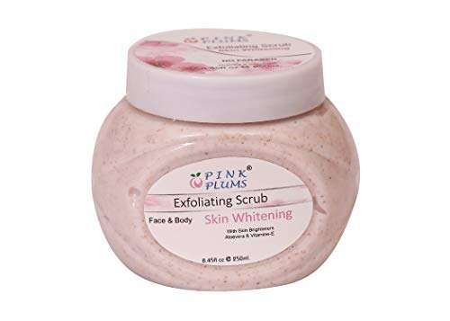 Pink Plums Skin-Whitening Scrub, D-Tan Face Pack, Diamond Massage Cream, Mix Fruit Facial Gel for Face with Vitamin E - 250 ml Each (Combo Pack of 4) 2