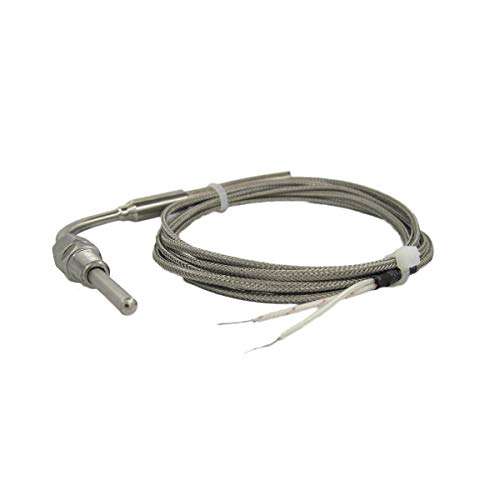 DJ Type Thermocouple Temperature Sensors for Exhaust Gas with 90° Bend Probe, 1/8” Compression Fittings & 3.3 ft Lead Cable 3