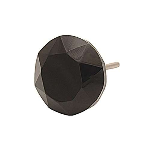 Bombay Duck SBG146BX 4.2 cm Medium Faceted Glass Door Knob - Black (6 Units)