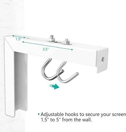 Spline Universal Projector Screen Wall Mount Brackets/Stand, 6- Inches Adjustable Brackets/Hanger, 25 kg Weight Capacity, White 3