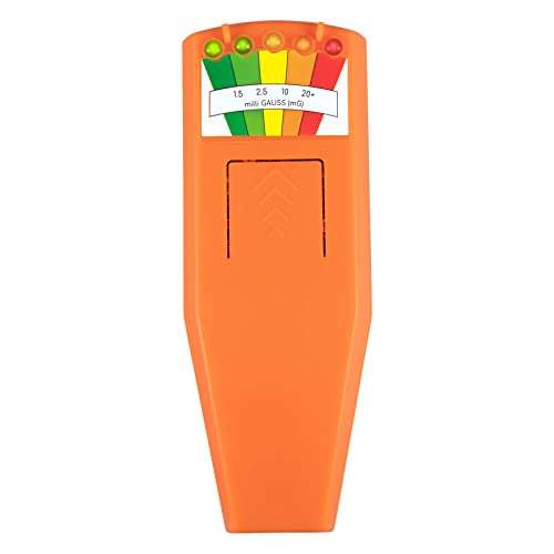 2 Pack 5 LED EMF Meter Magnetic Field Detector Ghost Hunting Paranormal Equipment Tester Portable Counter Orange 1