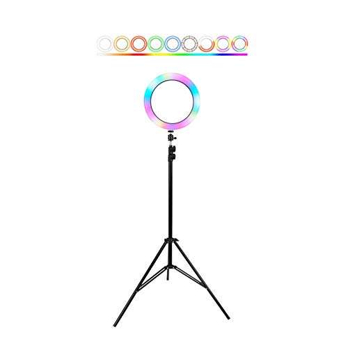 Ring Light Tripod Studio Ring Lamps Dimmable Big Stand 10inch RGB Selfie LED Selfie Light for YouTube Tiktok Makeup Ringlight-Style 1 1