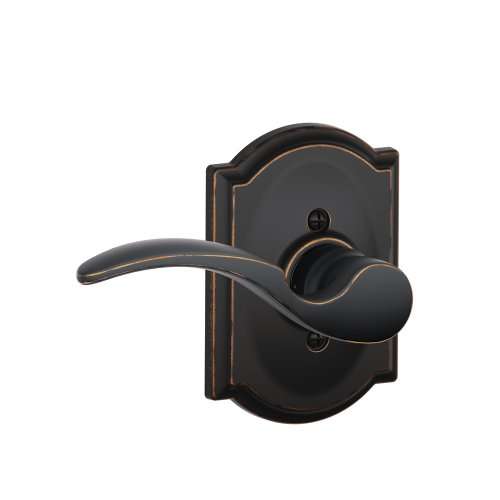 St. Annes Left Handed Lever with Camelot Non-Turning Lock, Aged Bronze (F170 STA 716 CAM LH)