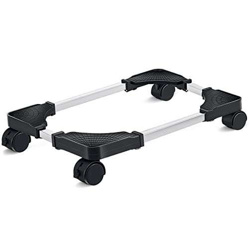 Liitrton Mobile CPU Stand Adjustable Computer Tower Stand with 4 Caster Wheels Fits Most PC (Black) 1