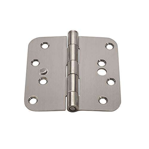 Security Door Hinges - Stainless Steel - 4 Inch with 5/8 Inch Radius - Security Tab - 2 Pack 2
