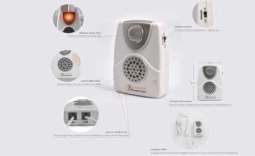 Telephone Ringer Amplifier with Flashing Light for Landline Phones and BT Digital Voice, Wall Mountable, up to 105dB - CEA-40 by Connected Essentials 2