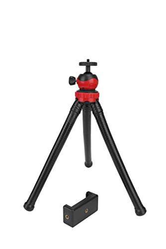 Photron 33.02 cm (13 Inch) Flexible GorillaPod Tripod Octopod 800 with Ball Head & Mobile Holder for Smart Phone, Mobile Phone, Camera, GoPro, Red/Black 4