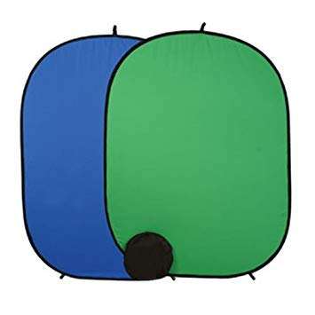 Fancierstudio 2 in 1 Chromakey Green Screen Chromakey Blue Screen Collapsible Backdrop Collapsible Reversible Background 5'x7' Chroma-Key Blue/Green By Fancierstudio RE2010 BG 2