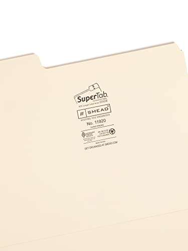 Smead SuperTab File Folder, Oversized 1/3-Cut Tab, Letter Size, Manila, 24 Per Pack (11920) 3