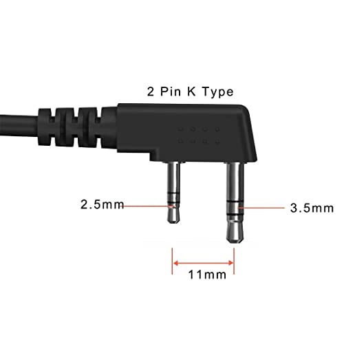 SAMCOM Walkie Talkie Speaker Mic, 2 Pin K Type Handheld Two Way Radios Shoulder Lapel Mic Microphone with Rainforced Cable,1 Pack 3