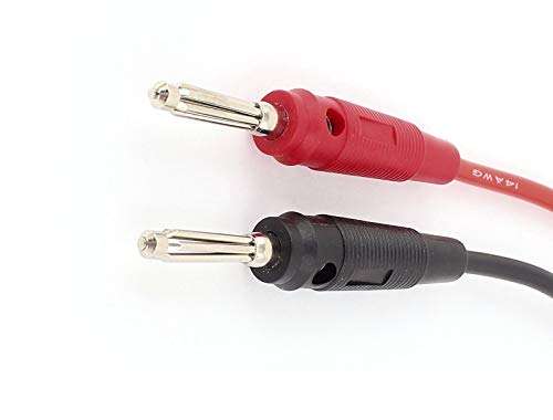 Aexit 2pcs Nickel Electrical Testers Plated 4mm to 4mm Banana ConnectorTest Charging Leads Circuit Testers 0.5M 14AWG 2
