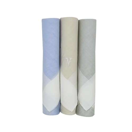 Van Heusen Men's Cotton Handkerchief (Pack of 3) (8904241906416_UAE5658_One Size_Multi-Coloured)