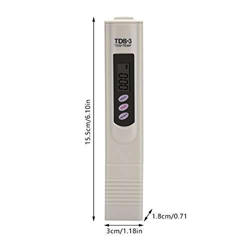 TDS Meter,Digital TDS Total Dissolved Solids Meter Pen Water Quality Purity Temp/PPM Testing 6