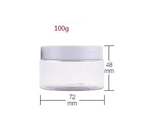 100G/3.3 Oz Jars PET Plastic Empty Cosmetic Containers Cases Cream Lotion Box Ointments Bottle Food Bottle Makeup Pot Jar Pack of 6Pcs 6