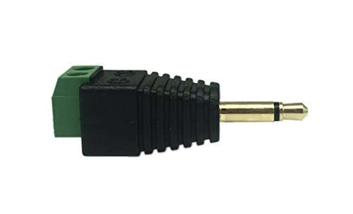 CERRXIAN 3.5mm TS Mono Male to 2 Pin Screw Terminal Female AUX Headphone Replacement Solderless Balum Converter Adapter (2-Pack) 4