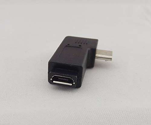 Connectors 10pcs Micro 5-Pin USB Male to Female Jack USB 2.0 Left Angle Connector Adapter - (Cable Length: 0, Color: Black) 1