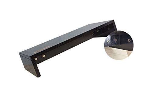 Seeleka Monitor Stand Riser, 21 Inch Wood Desk Organizer Stand for Laptop Computer, Desktop Printer Stand with Phone HolderTV Stand with Mobile Phone Stand, Ergonomic Laptop Printer Stand,Black 3