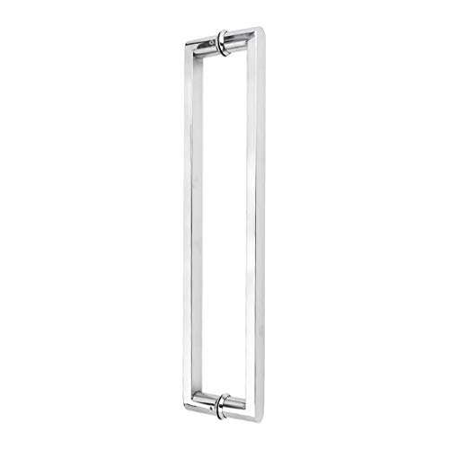 XLAHD Bathroom Shower Door Handle,Door Handle, 304 Stainless Steel Square Tube Bathroom Glass Door Handle/Pair of Push-Pull Door Handles,465mm 1