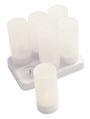 winco clr-6s Rechargeable Tealights 6 Piece Set, White/Frosted