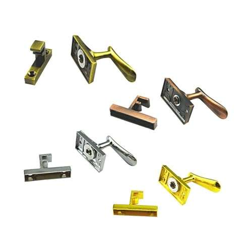 Zhi Jin 2Pcs Retro Casement Fastener Window Lock Heavy Duty Gate Door Latch Bolt Guard Gold 4