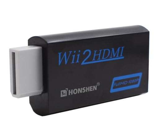HONSHEN Wii to HDMI Converter Adapter with 3ft HDMI Cable Output Video Audio with 3.5mm Jack Audio Supports All Wii Display Modes (NTSC 480I, 480P,PAL 576I), Compatible with Full HD Devices (White) 3