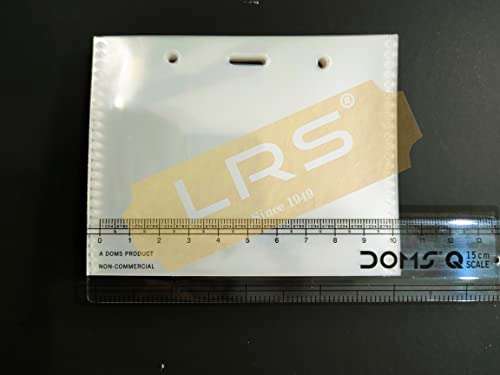 LRS Soft Plastic Flexible I.D Card Holders, Pouches, Badges PrePunched for Lanyards, 70mm x 95mm Each, Horizontal Top Loading for Office, School, College, University - Pack of 25 2