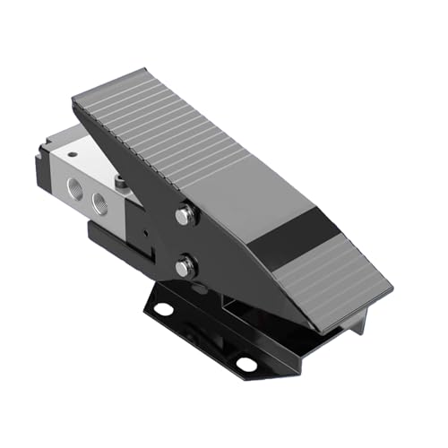 5 Way 3 Position Pneumatic Valve, 1Mpa Center Closed Foot Pedal Valve with G1/4" Port,Aluminum Alloy Raise Lower Hold at Any Height Foot Air Pressure Control Valve