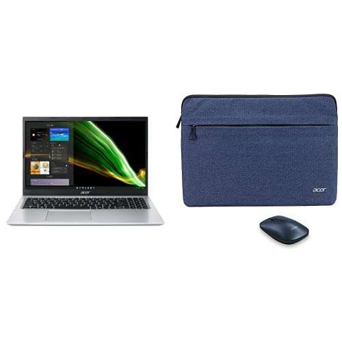 Acer Aspire 1 A115-32-C96U Laptop | 15.6" FHD | Celeron N4500 | 4GB DDR4 | 128GB eMMC | MS 365 Personal 1-Year Subscription | Win 11 Home in S Mode Wireless Mouse and 15.6" Sleeve Bundle