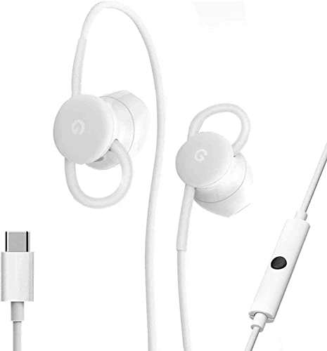 UrbanX USB-C Wired Digital Earbud Headset Compatible with Google Pixel 7 Pro and All Other Type C Audio Jack Phones – White 2