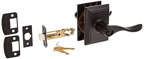 Schlage Lock Company F51ALAT716GRW Latitude Keyed Entry F51A Panic Proof Door Lever with Greenw, Aged Bronze 1