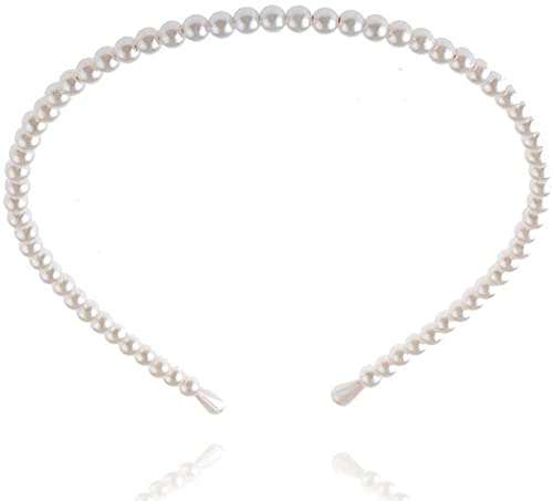 2 Pack Simple Design Imitation Pearl Headband Lady Full Pearl Bead Fashion Stylish Headband Wedding Party Bridal Hair Hoop 4