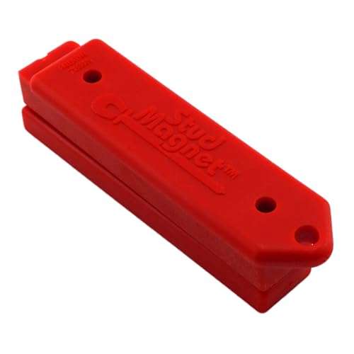 Master Magnetics Magnetic Stud Magnet Finder with Shield - Drywall Screw and Nail Locator, Red, 07612 1