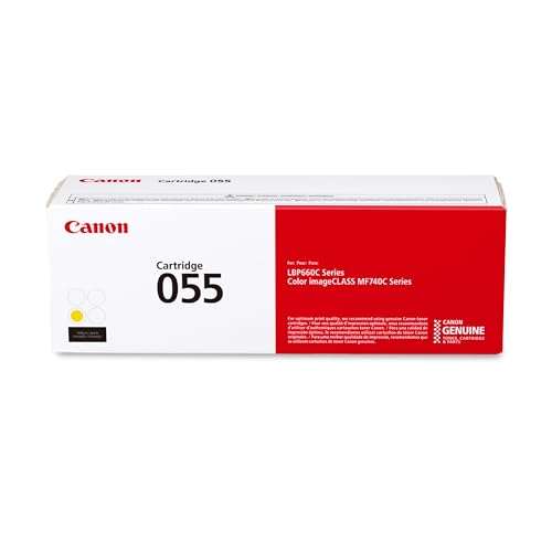 Canon Genuine 055 Yellow Toner Cartridge Compatible with LBP664Cdw, MF741Cdw, MF743Cdw, MF745Cdw, MF746Cdw 1