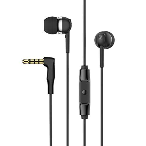 Sennheiser CX 80s Wired in Ear Earphones with in-Line Microphone, Superior Sound, One Button Smart Control, Lightweight Design, 3.5mm Jack, 3 Ear Tip Sizes, 2Y Warranty, Black 1