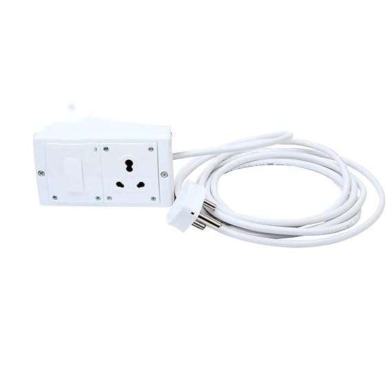 16A Extension Board Combined 1 Socket 1 Switch, 2500W Power Strip with Surge Protector, 1 Meter Electric Cord for Home, Office, PC, Cooler, Fridge, Gadgets (1 Meter) 1
