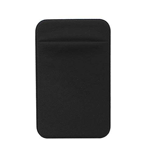 Phone Back Pocket, Card Pocket, Secure Card Holder for Back of Phone, Stretchy Fabric Cell Phone Wallet Stick On Credit Card Case(Black) 1