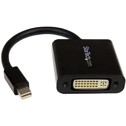 StarTech.com Mini DisplayPort to DVI Adapter - Mini DP to DVI-D Converter - 1080p Video - mDP or Thunderbolt 1/2 Mac/PC to DVI Monitor - Compact mDP 1.2 to DVI Single-Link Adapter Dongle (MDP2DVI3) 1