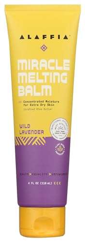 Alaffia Wild Lavender Scented Melting Miracle Balm, Natural, 4 Fluid Ounces (Pack Of 4) 1