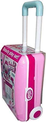 B For Best Children Beauty Makeup Kit Pretend Play Fashion Set Toy with Carry case Suitcase Trolley Light and Music for Girls Kids ( Multi Colour) 3