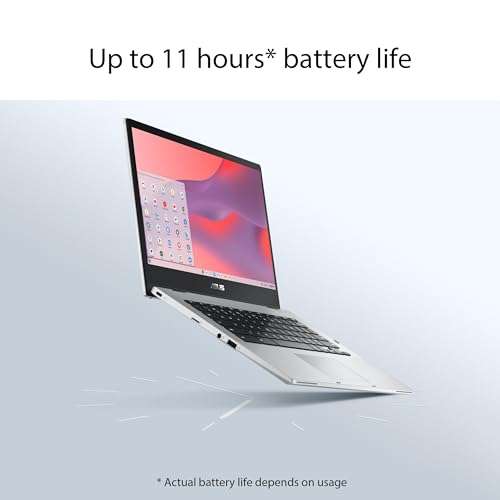 ASUS Chromebook Flip CX1 Convertible Laptop, 14" FHD NanoEdge 360-degree Touchscreen, Intel Celeron N6000 4-Core Processor, 128GB eMMC Storage, 8GB RAM, ChromeOS, Transparent Silver, CX1400FKA-AS88F 6